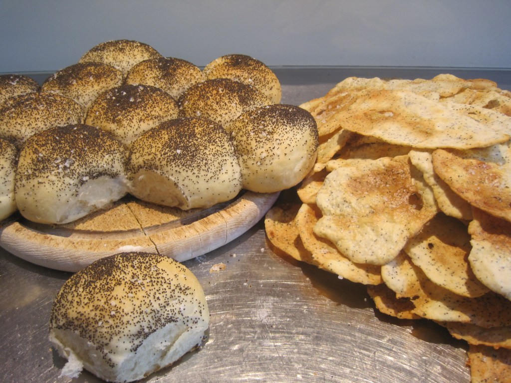 Pull-Apart Dinner Rolls and Poppy Seed&nbsp;Crackers.
